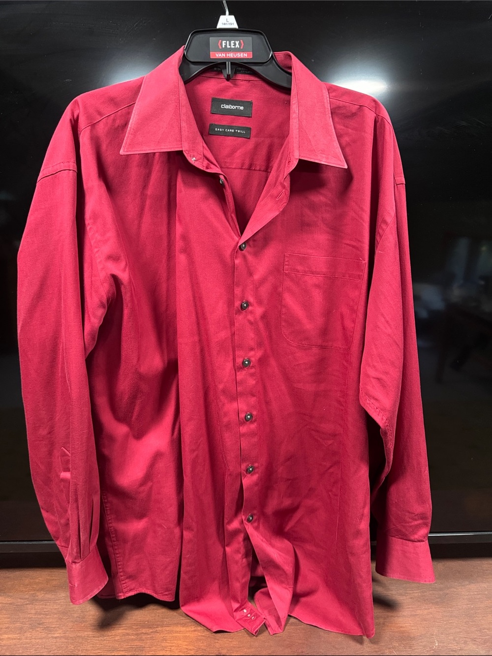 Claiborne Men's Long-Sleeve Dress Shirt - Deep Red